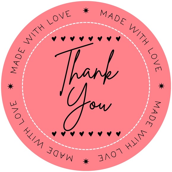 50 Blue Thank You Sticker Labels Per Order - Picture 7 of 9